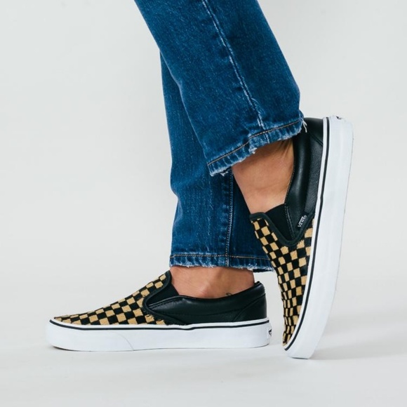 vans calf hair slip on